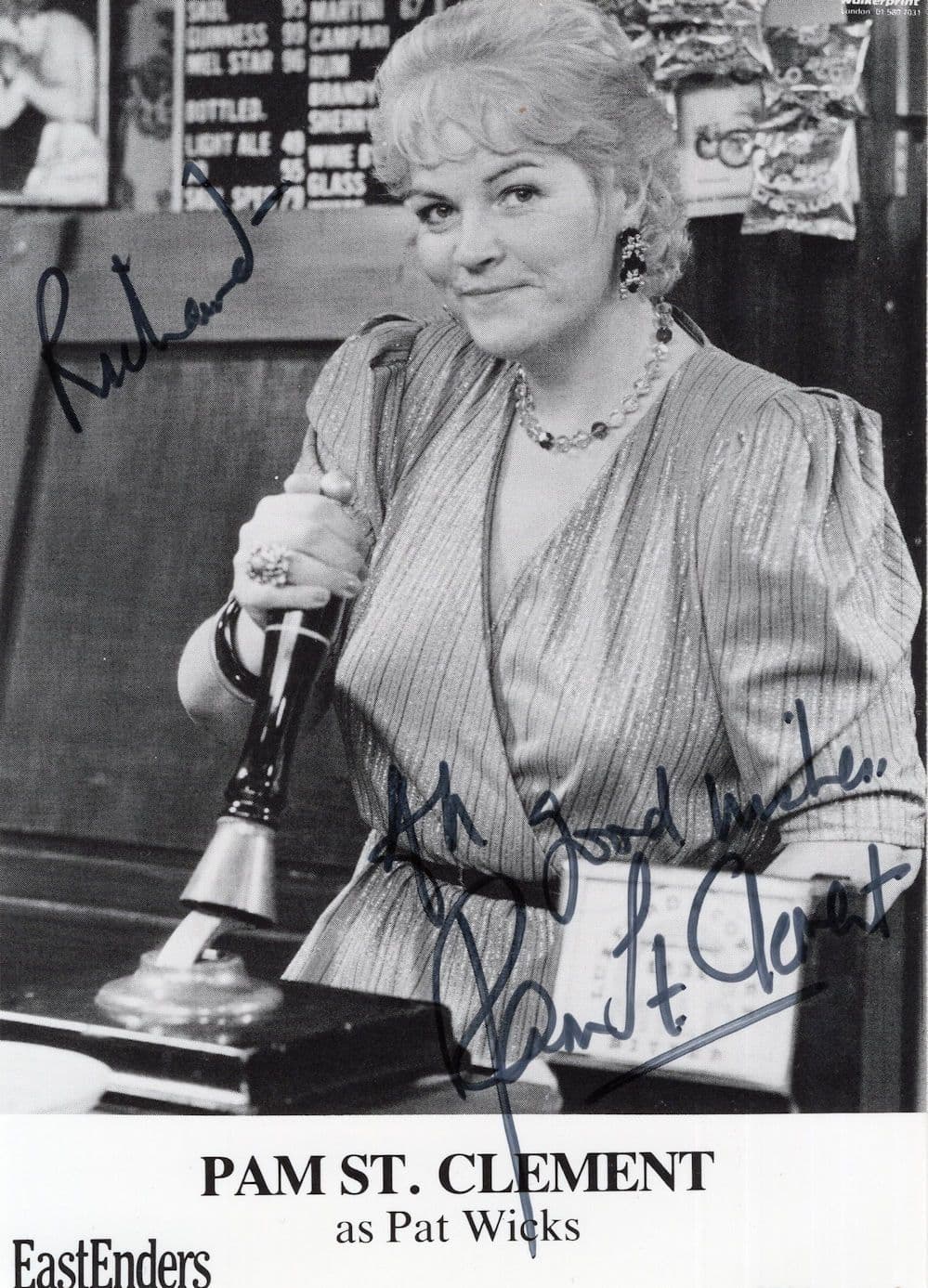 Pam St Clement Eastenders Vintage Queen Vic Hand Signed Photo