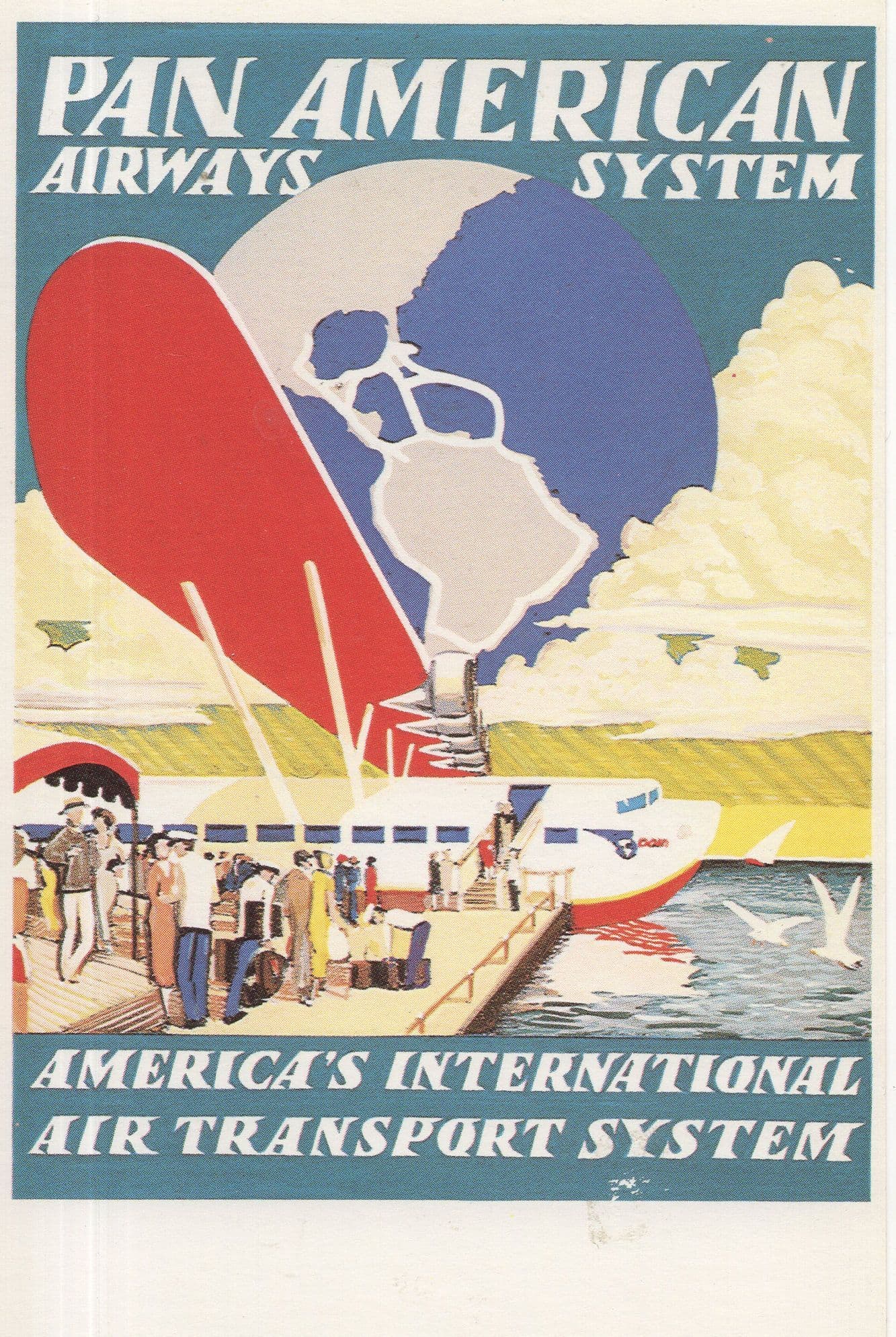 Pan American Airways System American Flights Plane Poster Postcard