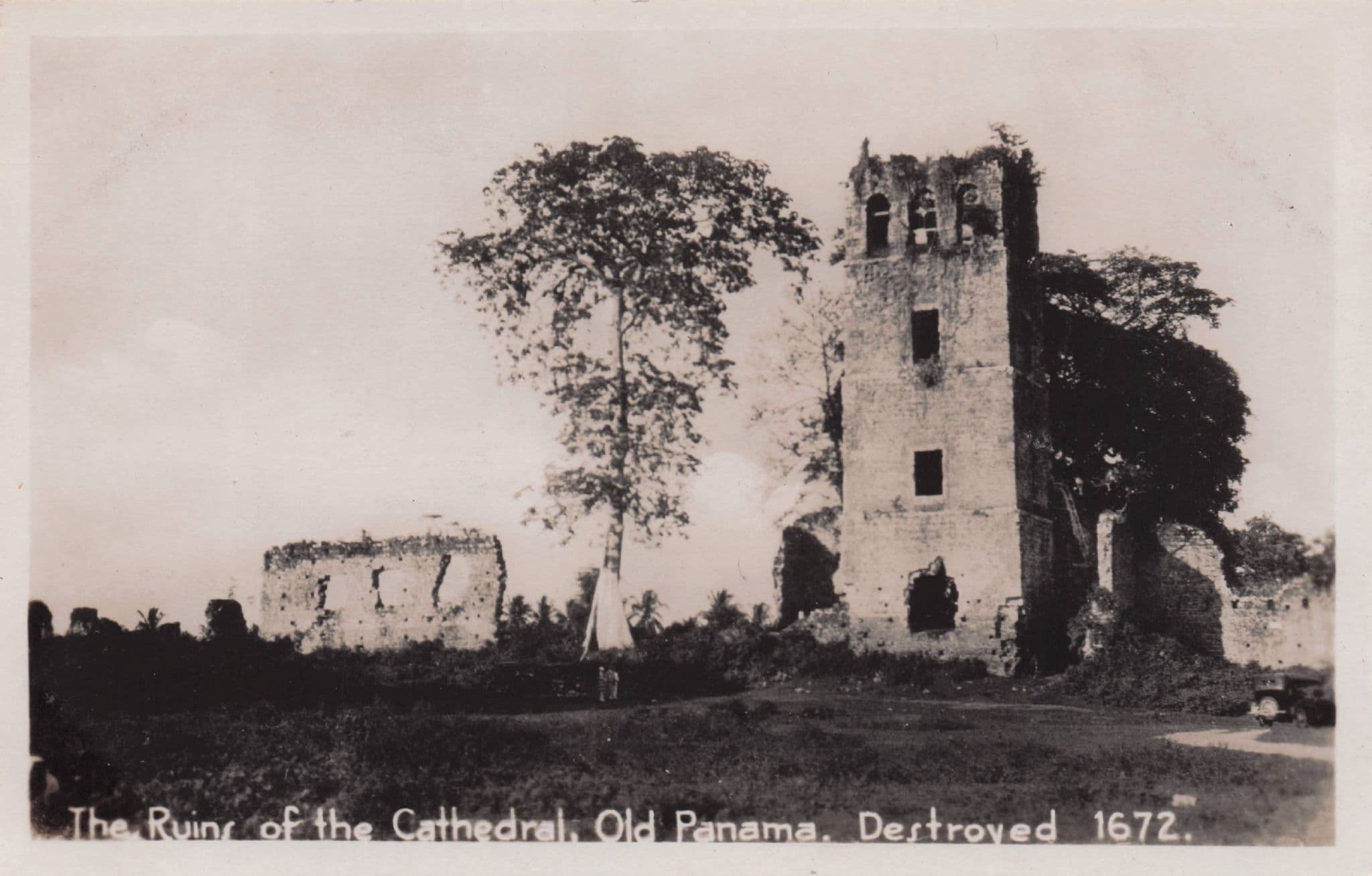 Panama Ruins Destroyed in 1672 Old Real Photo Cathedral Postcard