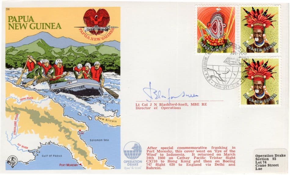 Papua New Guinea John Nicholas Blashford Snell Explorer Hand Signed FDC
