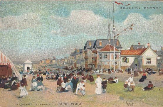 Paris French Biscuits Tin Of Confectionary Pernot Antique Advertising Postcard