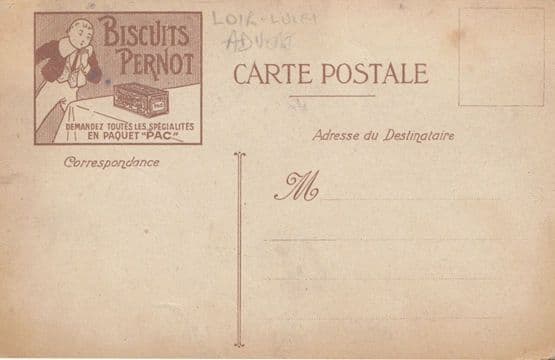 Paris French Biscuits Tin Of Confectionary Pernot Antique Advertising Postcard