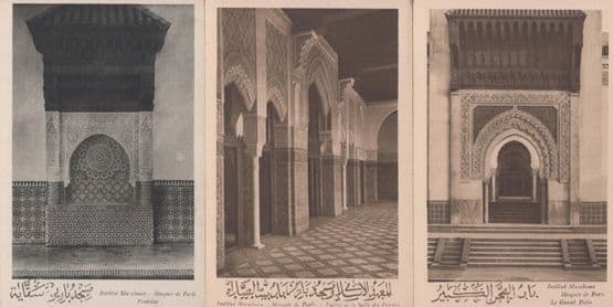 Paris Mosque 3x Antique Old French Postcard s