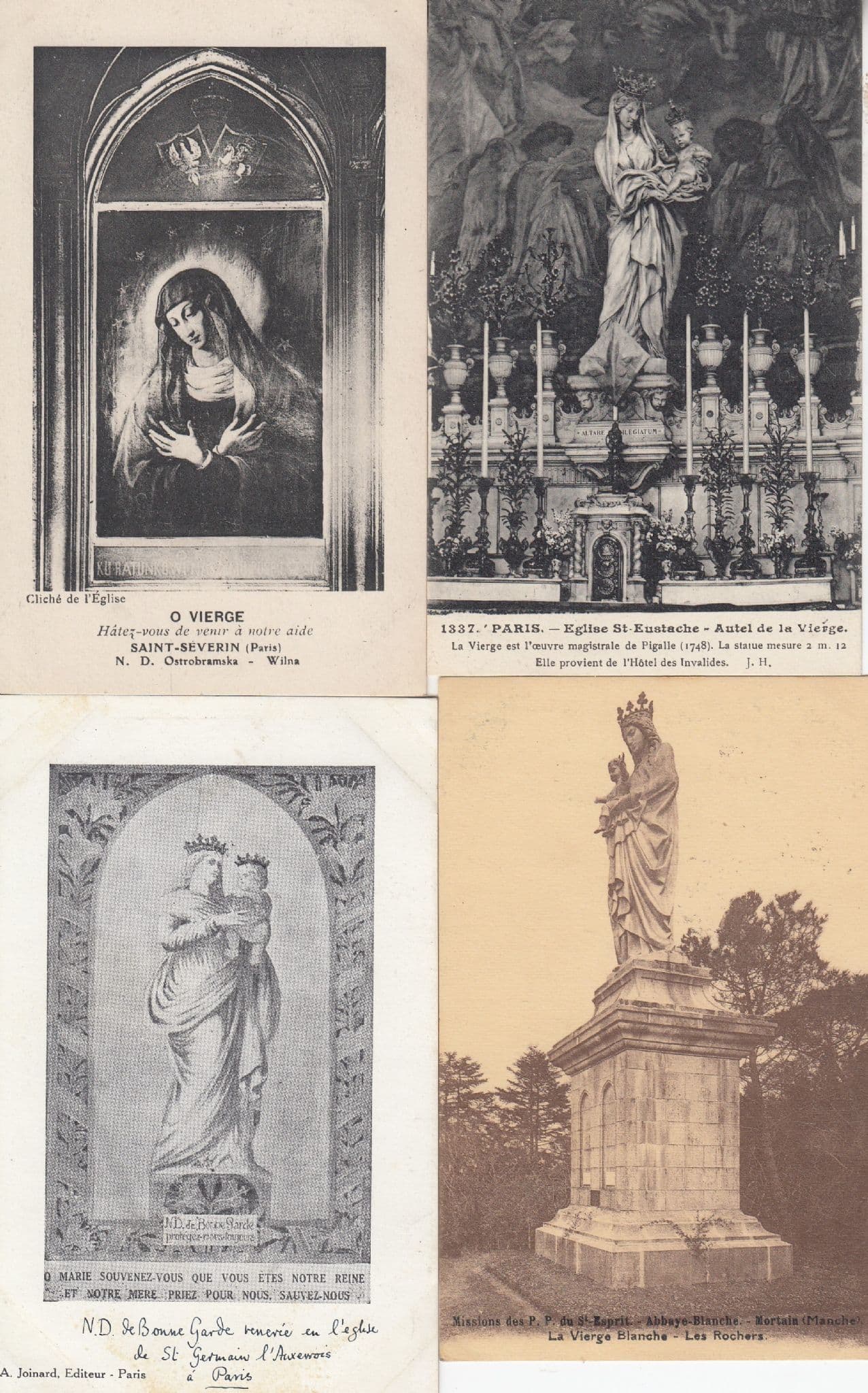 Paris Saint Severin etc 4x Antique French Religious Notre Dame Postcard s