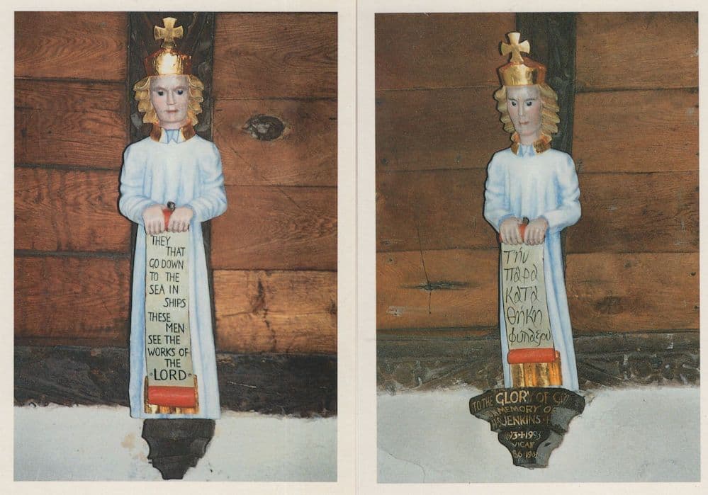 Parish Church Of St Ives 2x Carvings Postcard s