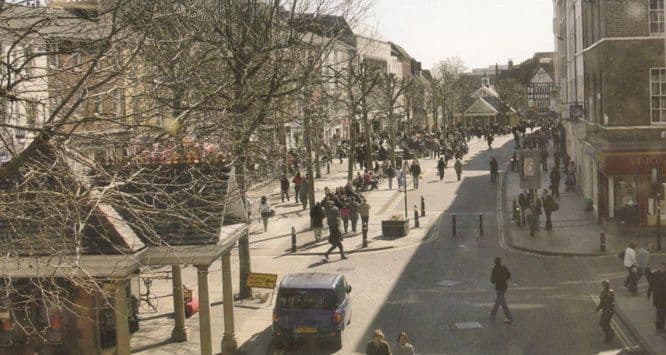 Parliament Street York on Diverted Traffic Day York Postcard