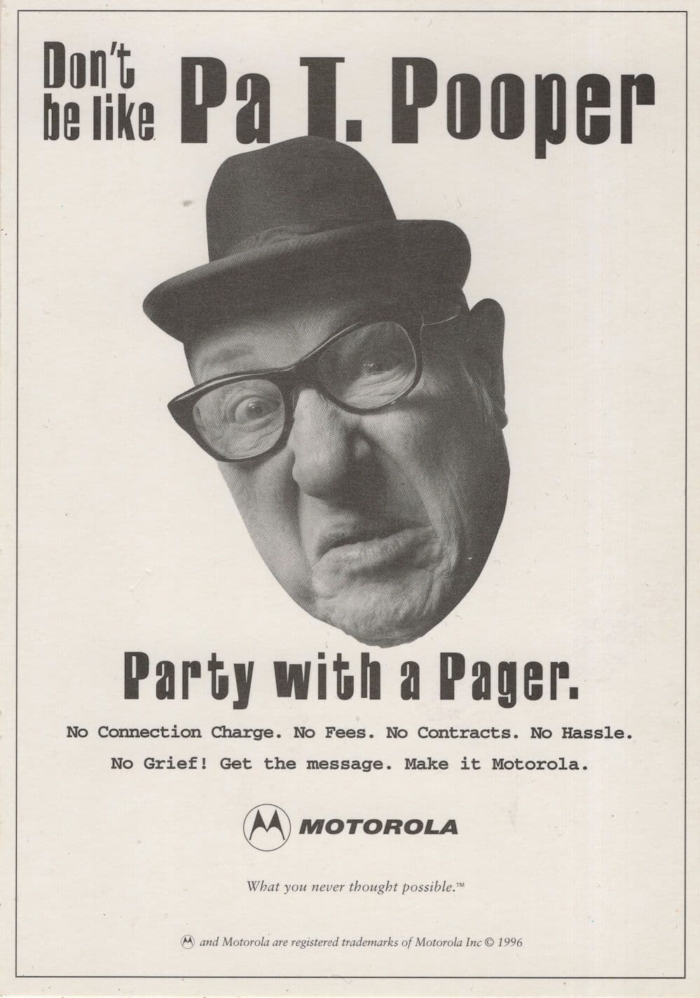 Party Pooper Mobile Phone Motorola Advertising Postcard