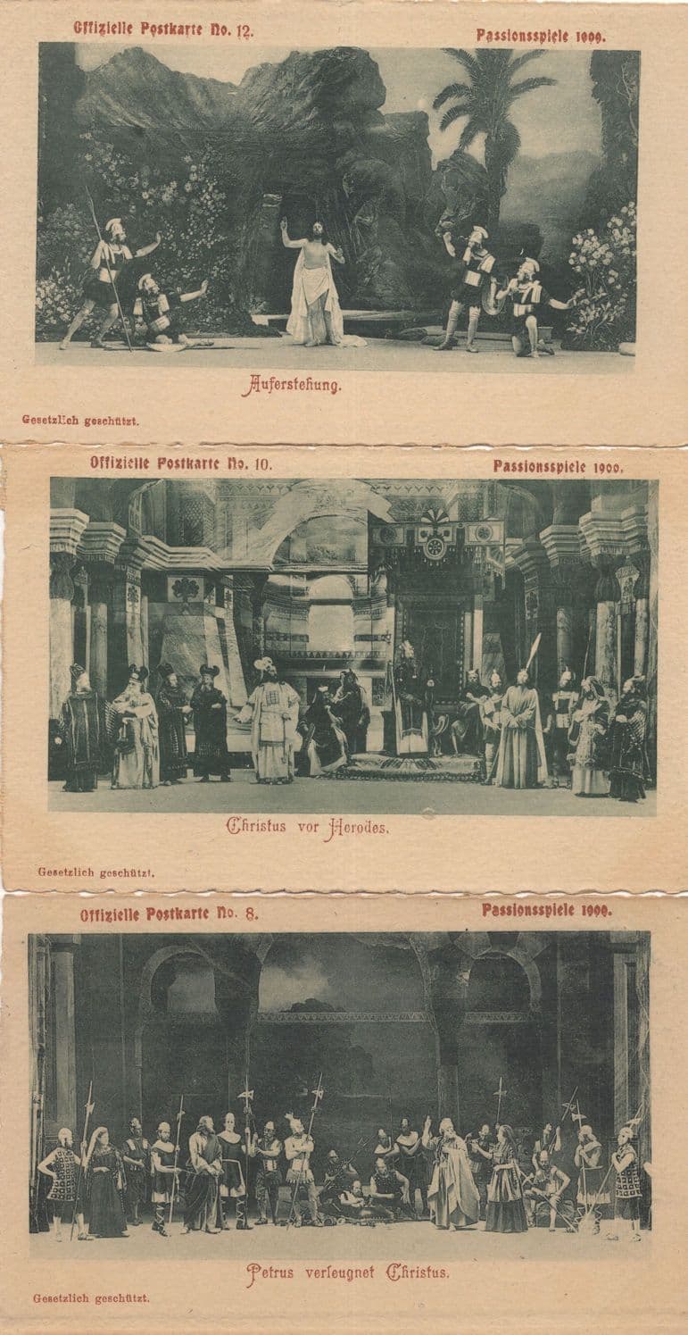 Passionsspiele 1900 German Passion Play 3x Postcard s