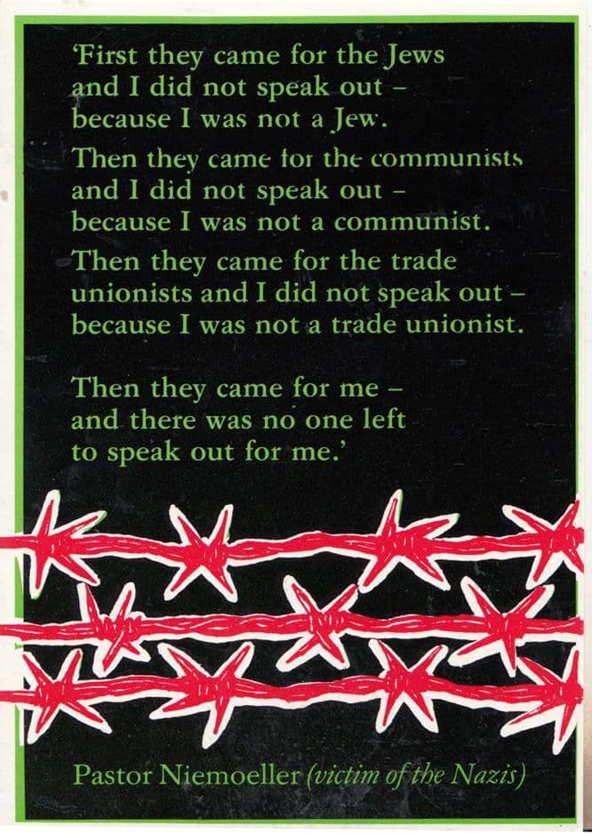 Pastor Niemoeller Victim Of Germany Military Minority Groups Political Postcard