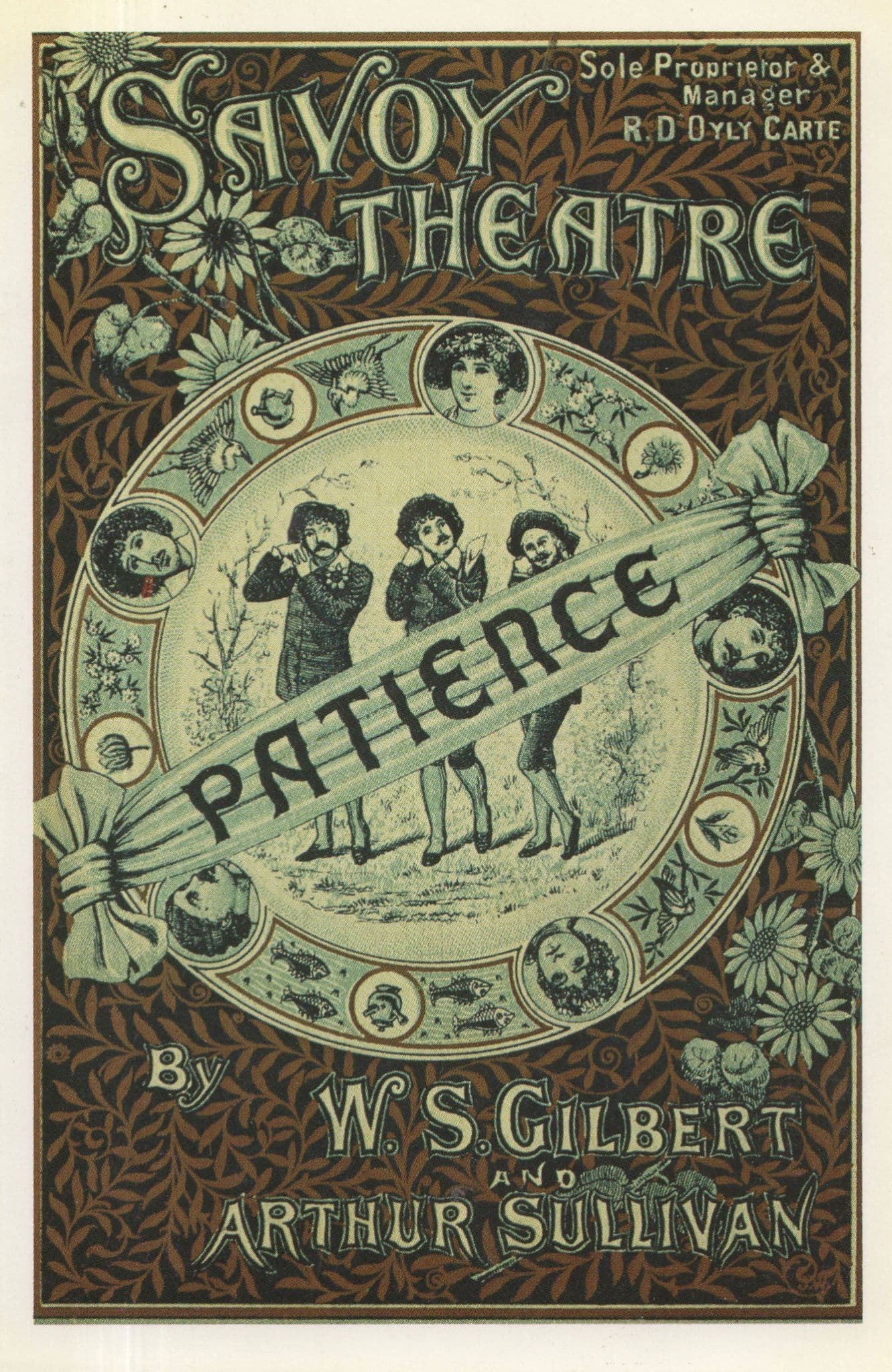 Patience Gilbert & Sullivan London Theatre 1881 Programme Postcard