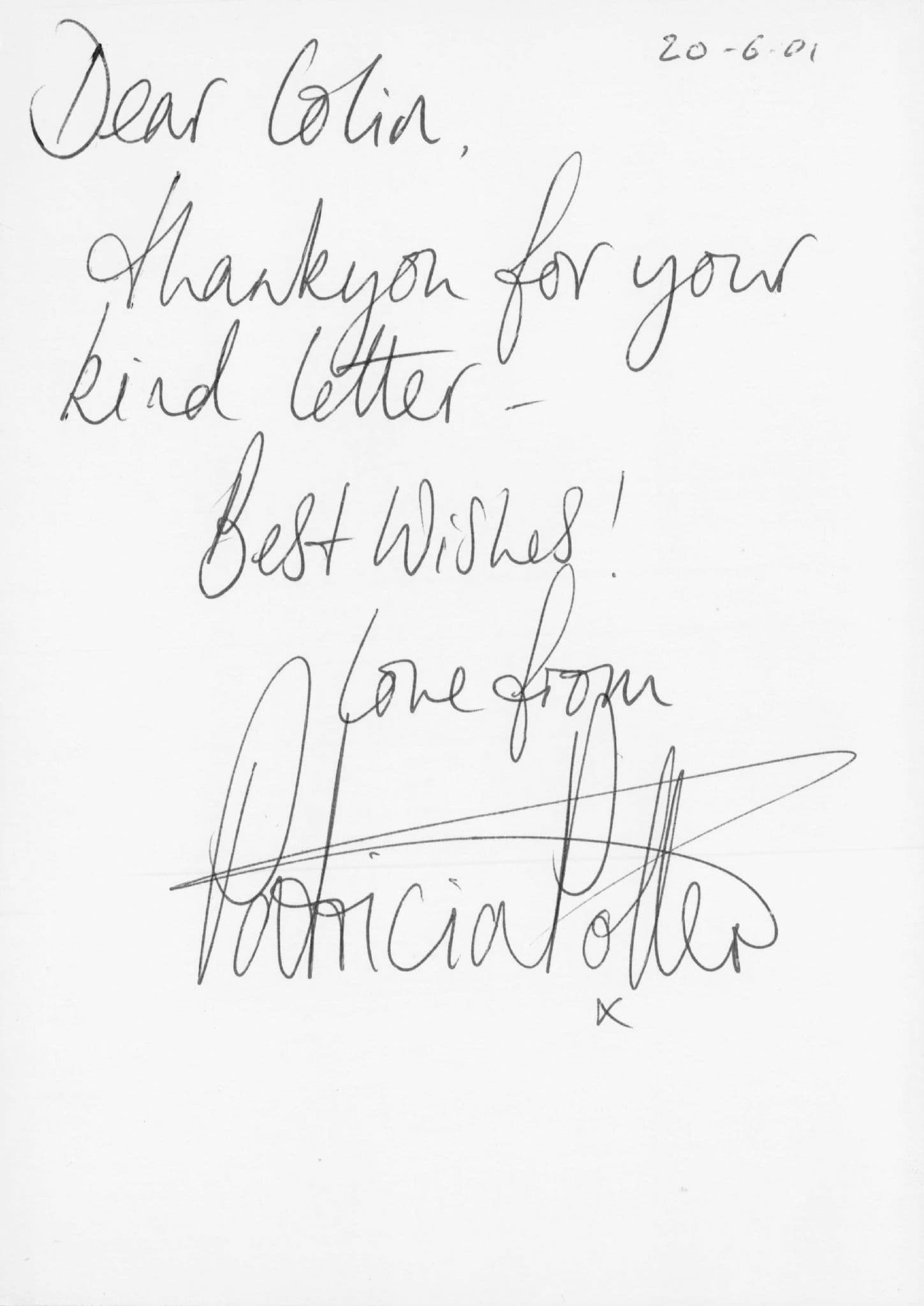 Patricia Potter Brookside Reverse Hand Signed Cast Card Photo