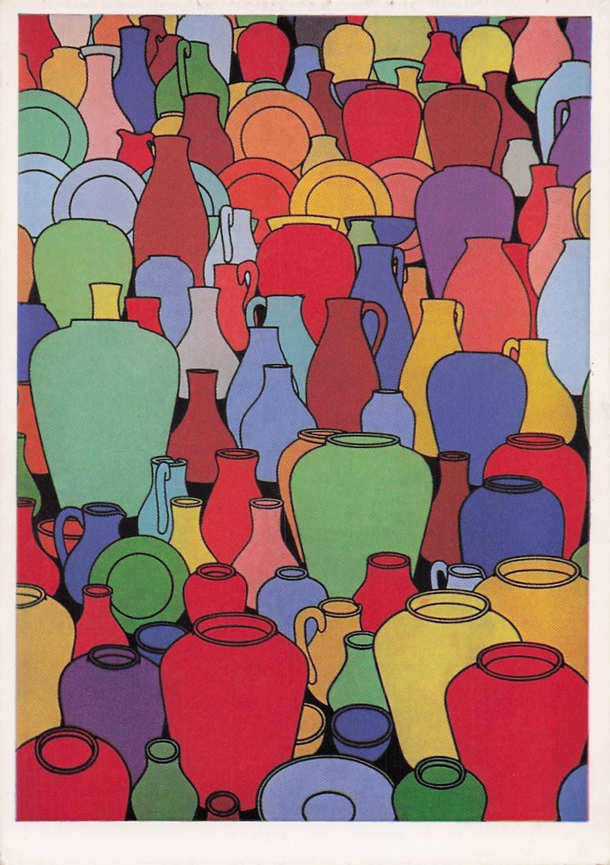 Patrick Caulfield Pottery 1969 Tate Gallery London Painting Postcard