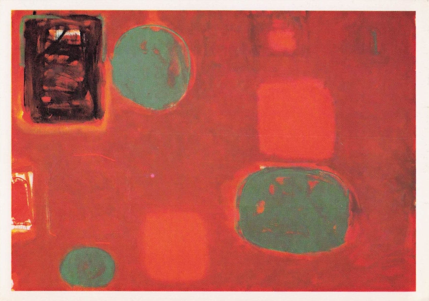 Patrick Heron Brown Ground With Soft & Green Painting Postcard