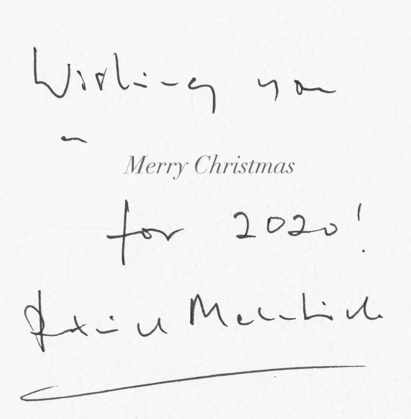 Patrick Malahide Sgt Chisholme in Minder Hand Signed Christmas Card