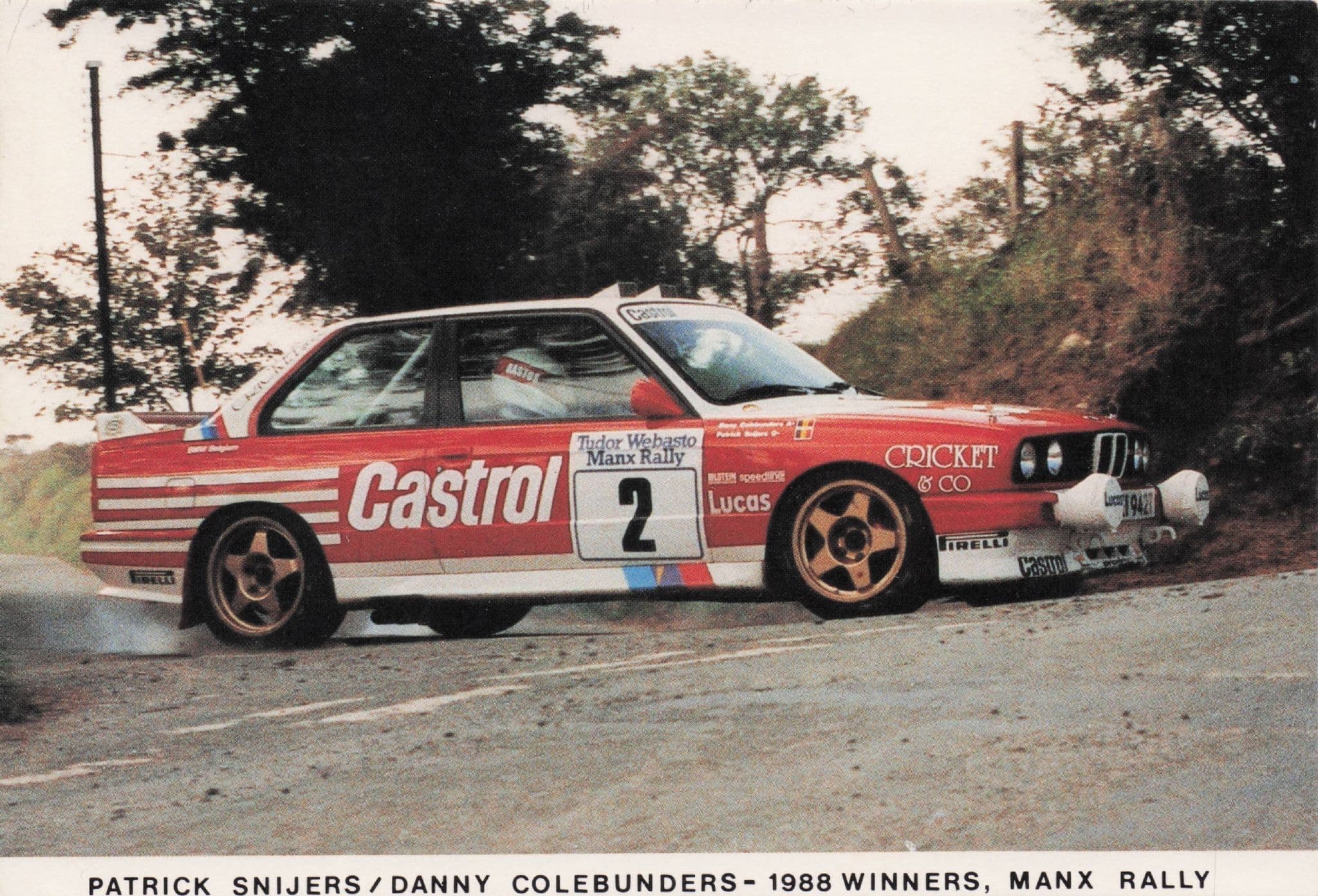 Patrick Snijers Danny Colebunders 1988 Isle Of Man Manx Rally Rare Postcard