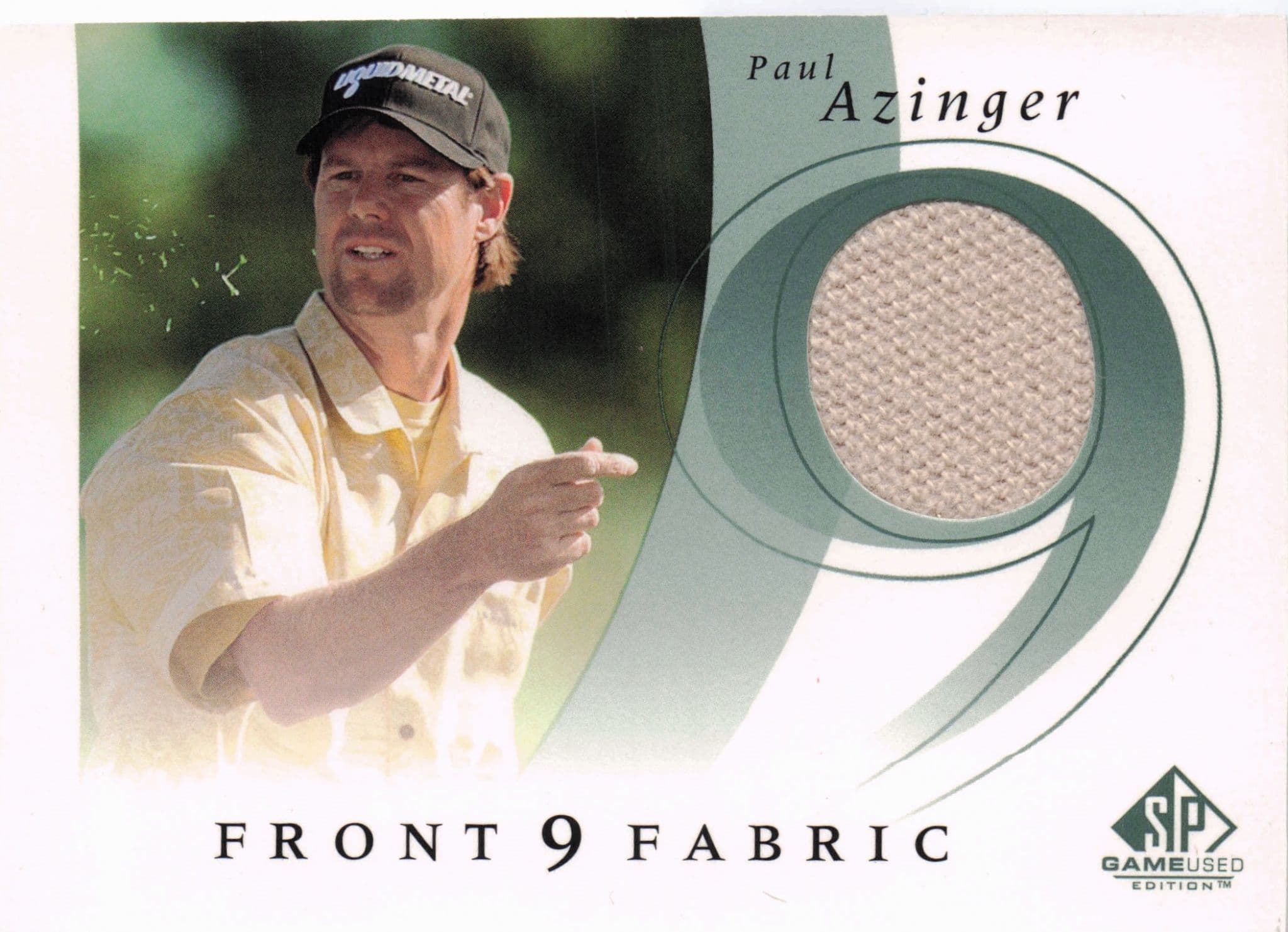 Paul Azinger Front 9 Fabric 2002 Upper Deck Authentic Shirt Card