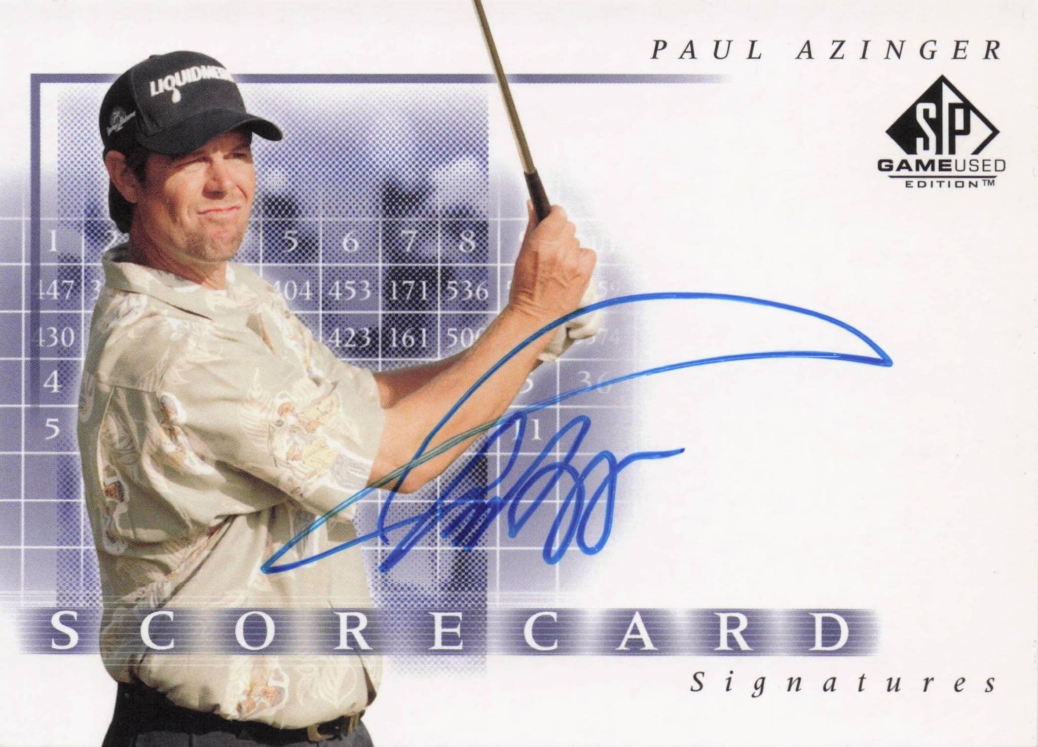Paul Azinger Scorecard Signatures Hand Signed 2002 SP Golf Autograph Card