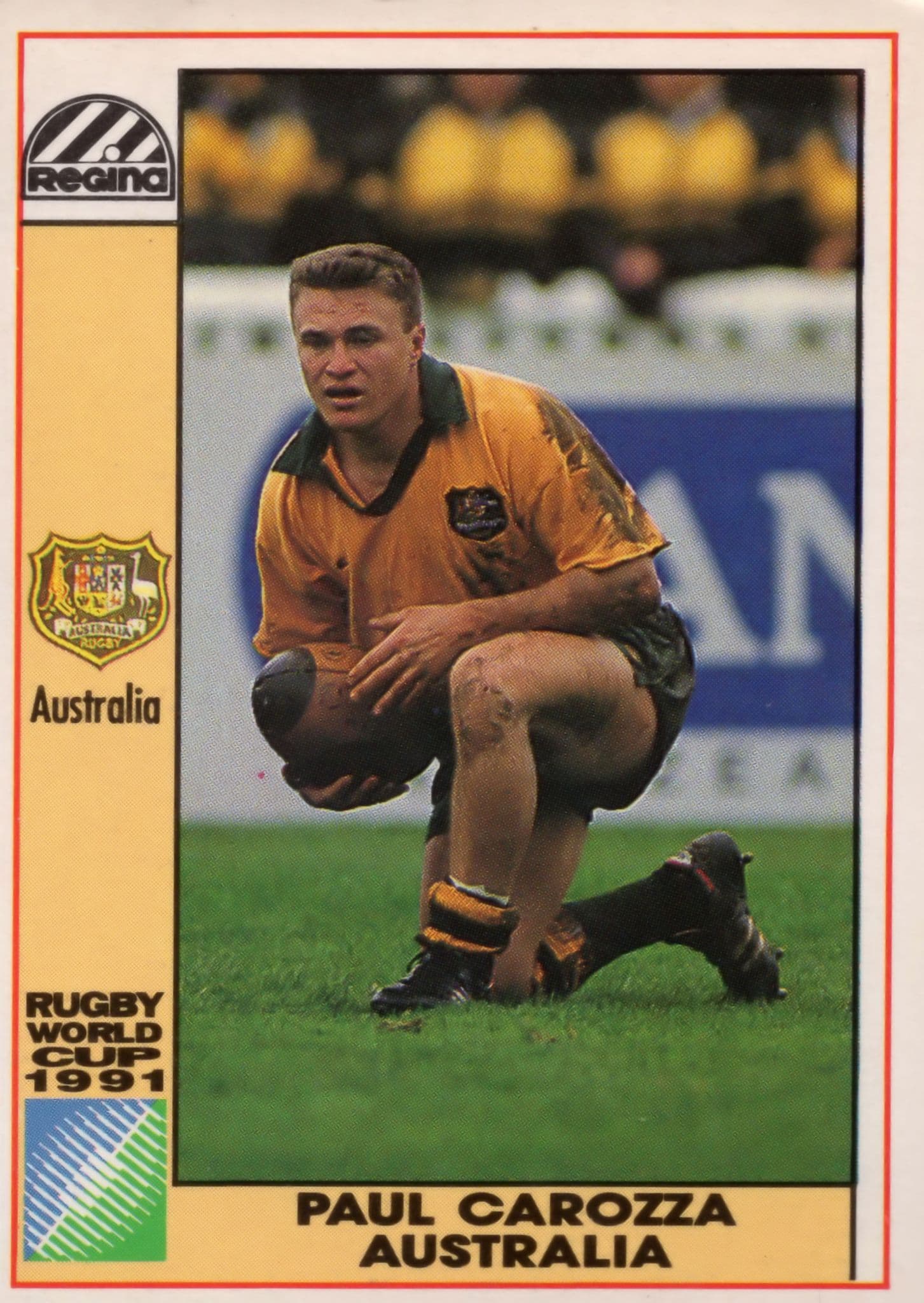 Paul Carozza Australia Hand Signed Rugby 1991 World Cup Card Photo