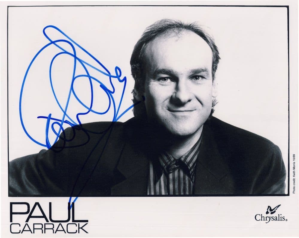 Paul Carrack Large 10x8 Hand Signed Chrysalis Records Photo