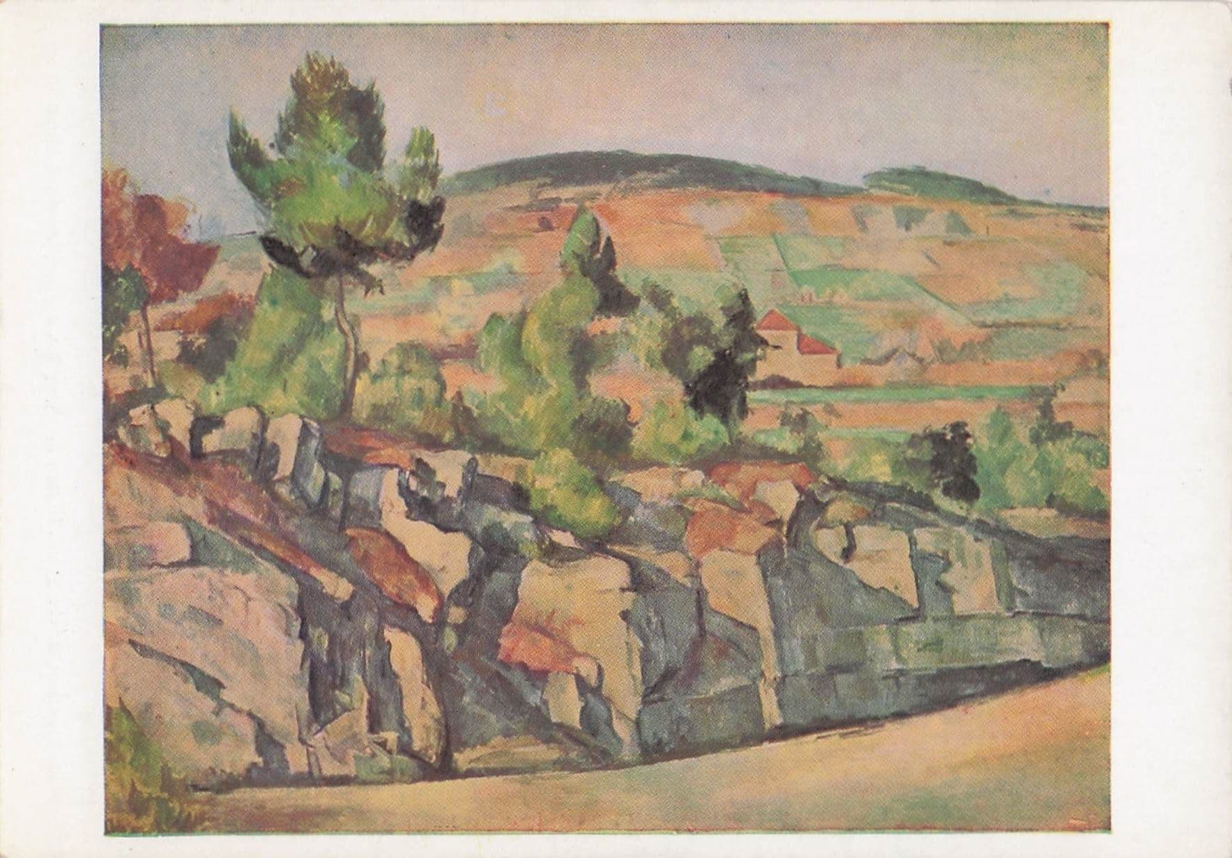 Paul Cezanne Paysage Rocheaux Painting Postcard