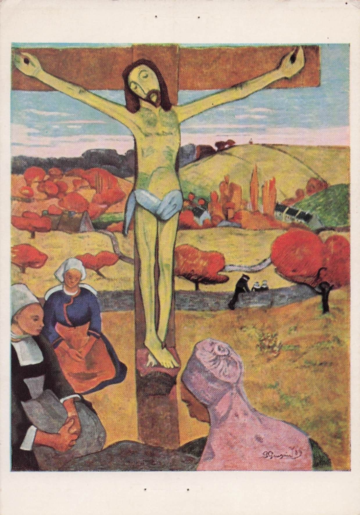 Paul Gauguin The Yellow Christ Crucifixion Painting Postcard