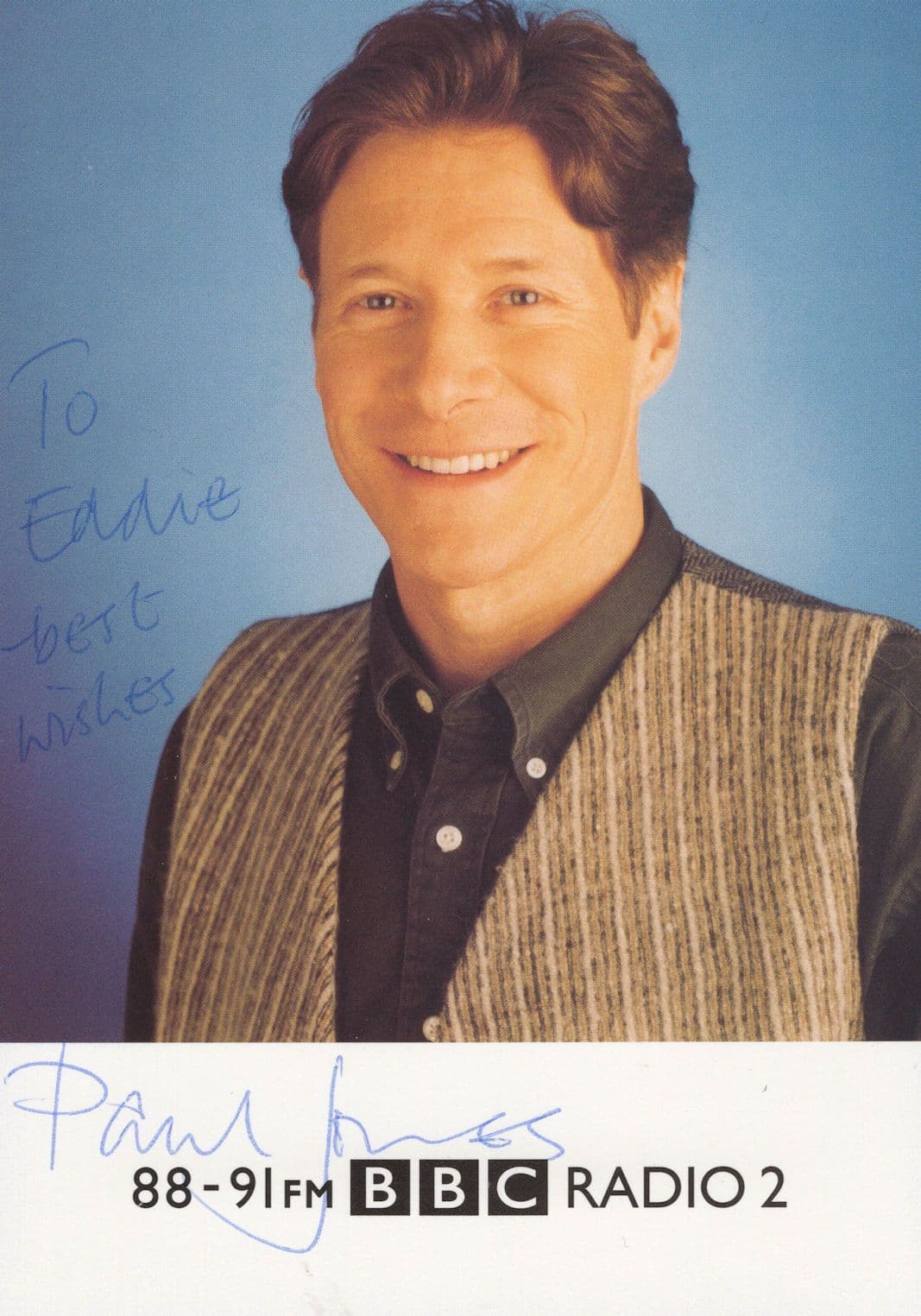 Paul Jones Rhythm & Blues Music Radio 2 DJ Hand Signed Photo