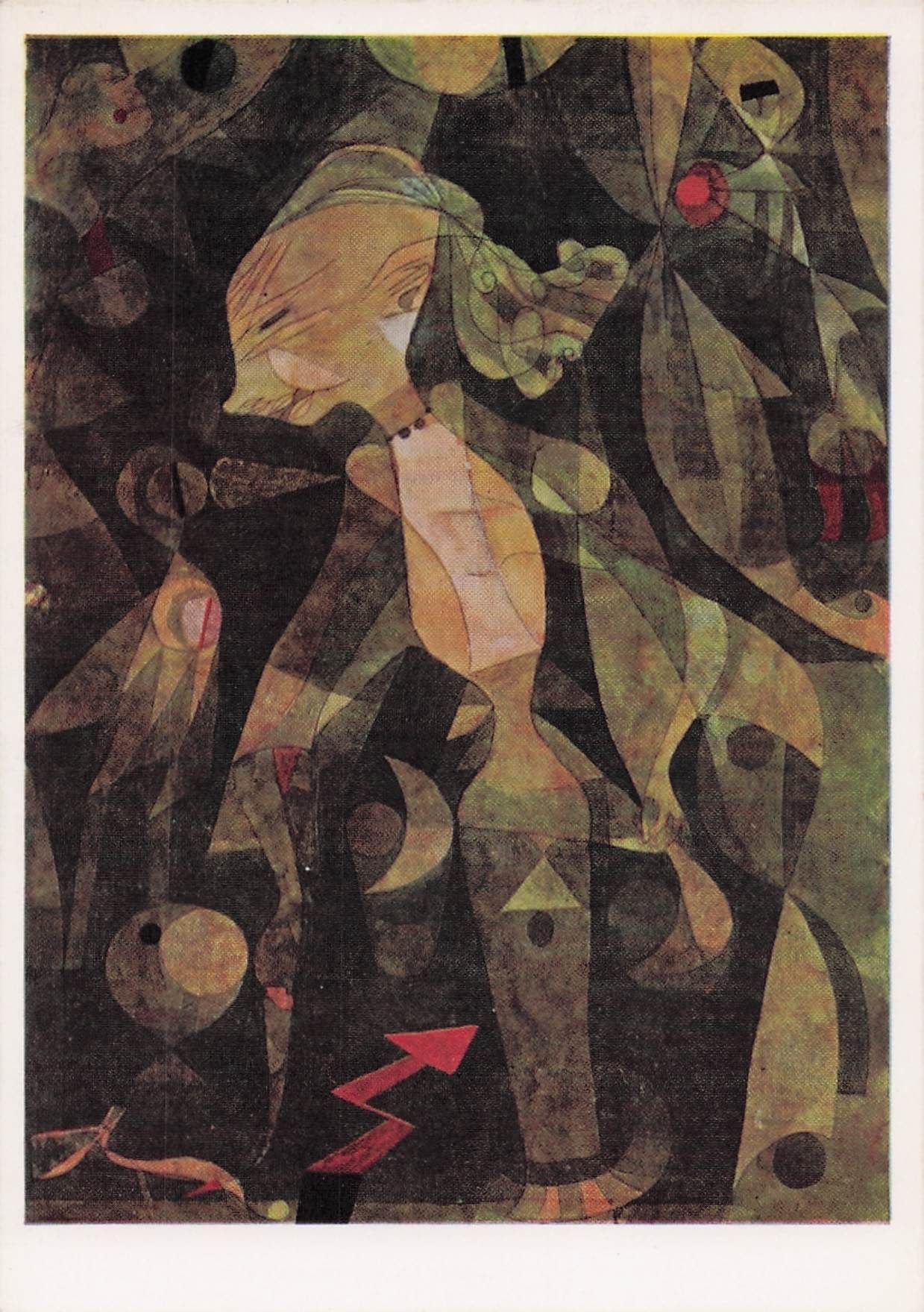 Paul Klee A Young Lady's Adventure Painting Postcard