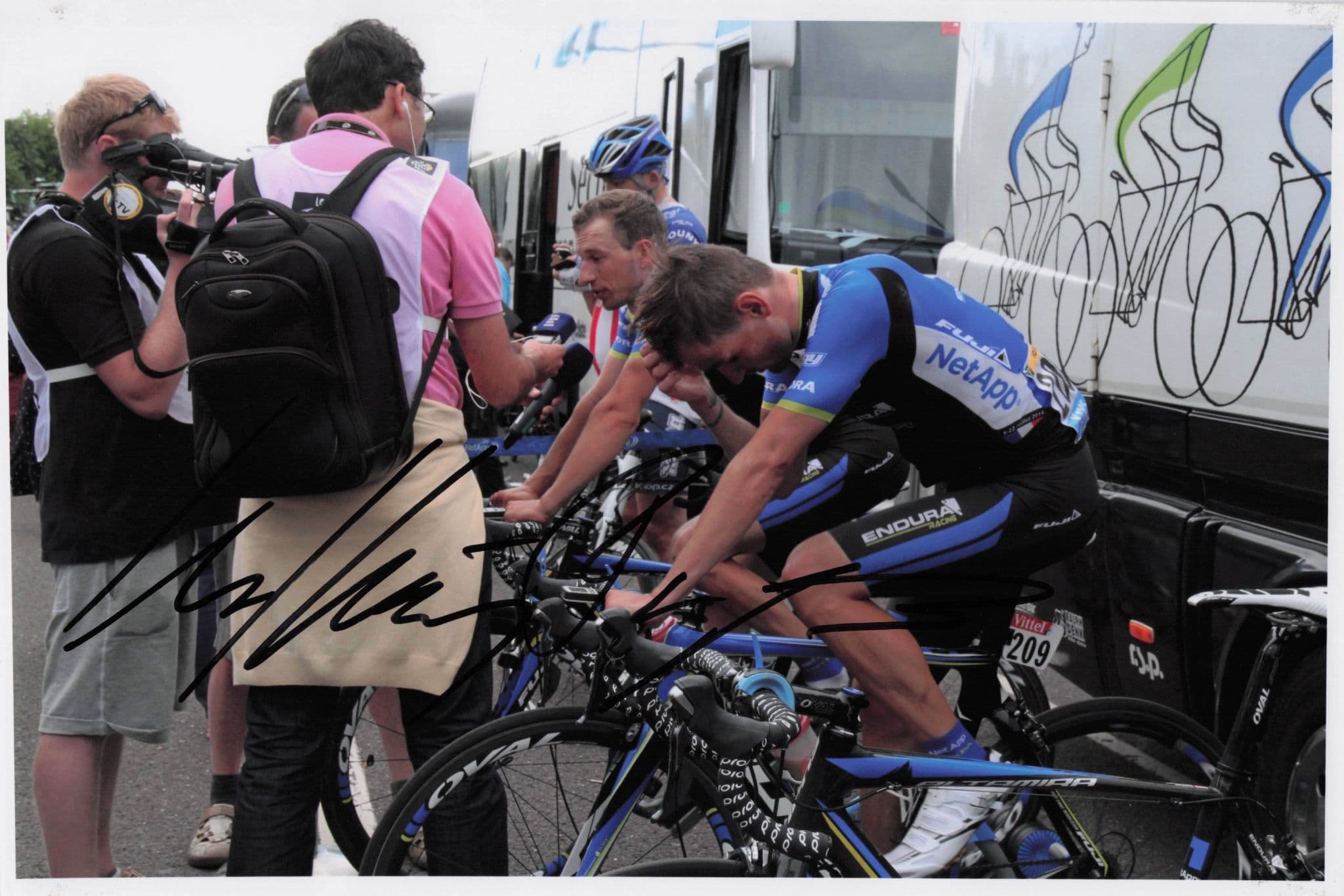 Paul Voss German Cycling at 2014 Tour De France 12x8 Hand Signed Photo
