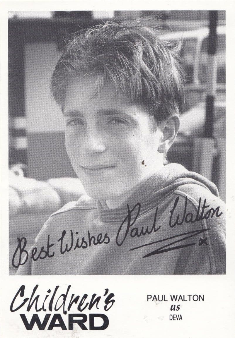 Paul Walton as Deva in Childrens Ward TV Show Vintage Signed Cast Card