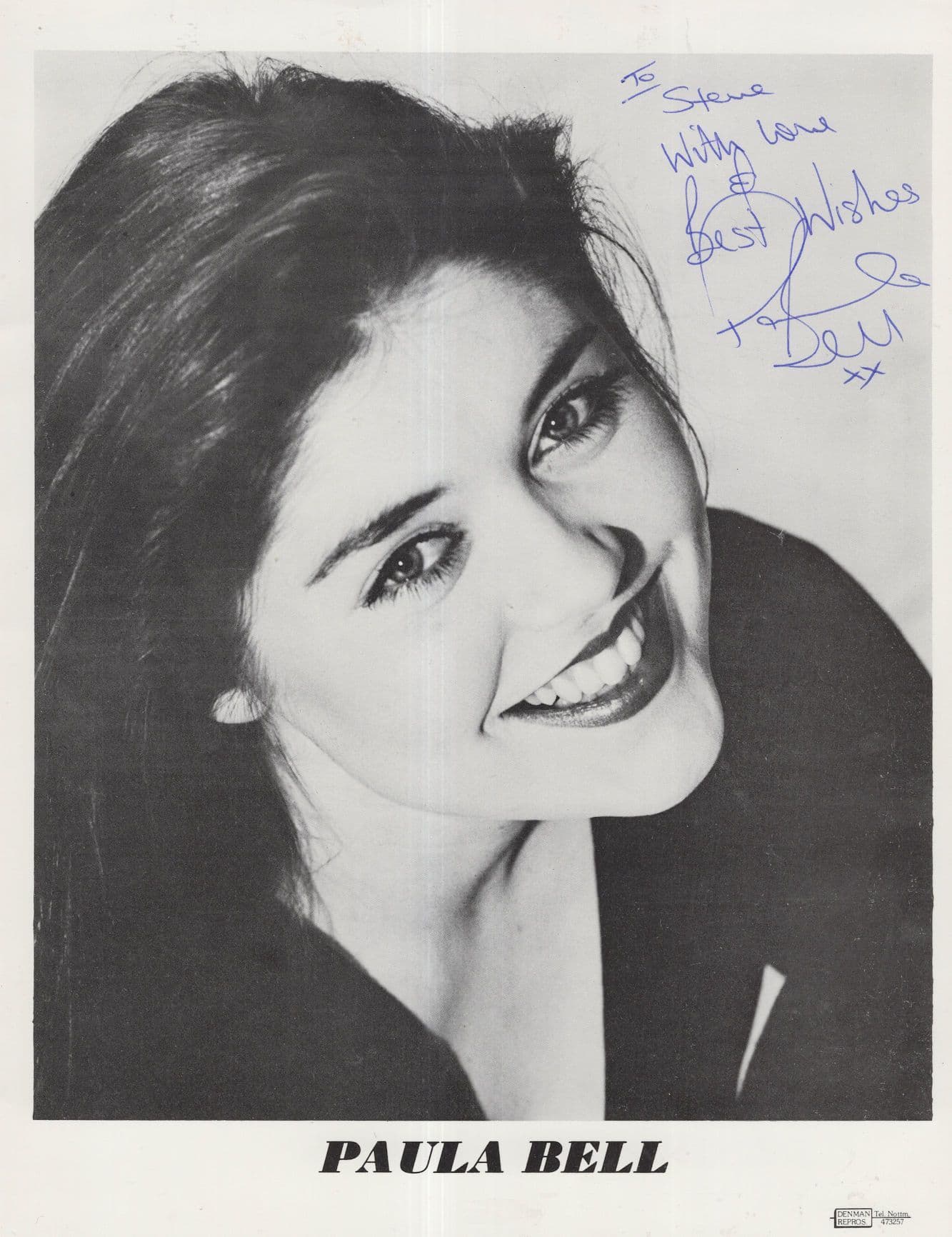 Paula Bell Pop Singer 10x8 Hand Signed Photo