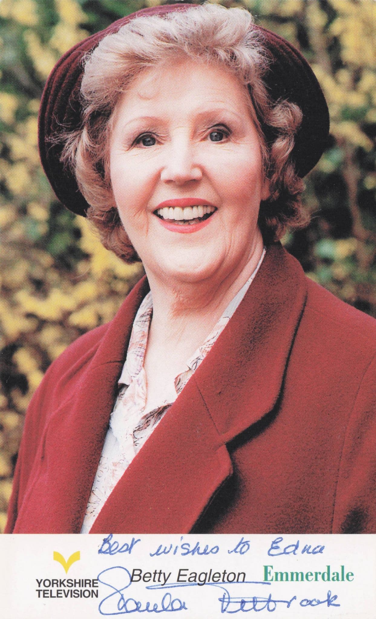 Paula Tilbrook as Betty Eagleton Emmerdale Hand Signed Cast Photo