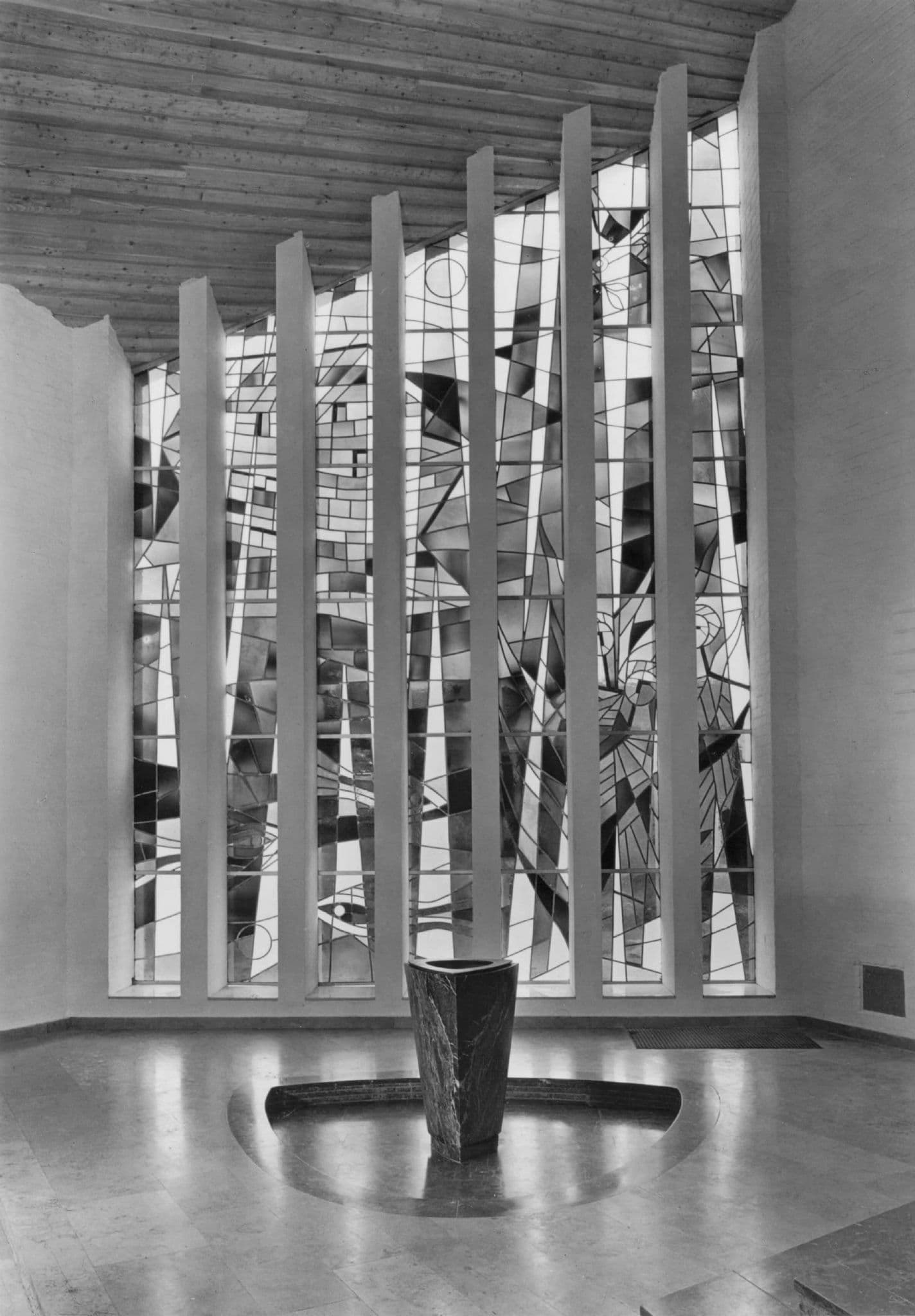 Pauluskirche in Wolfsburg Interior German Vintage Real Photo Postcard