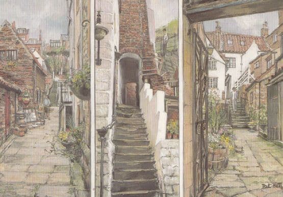 Paveways at Whitby Giant Painting Postcard