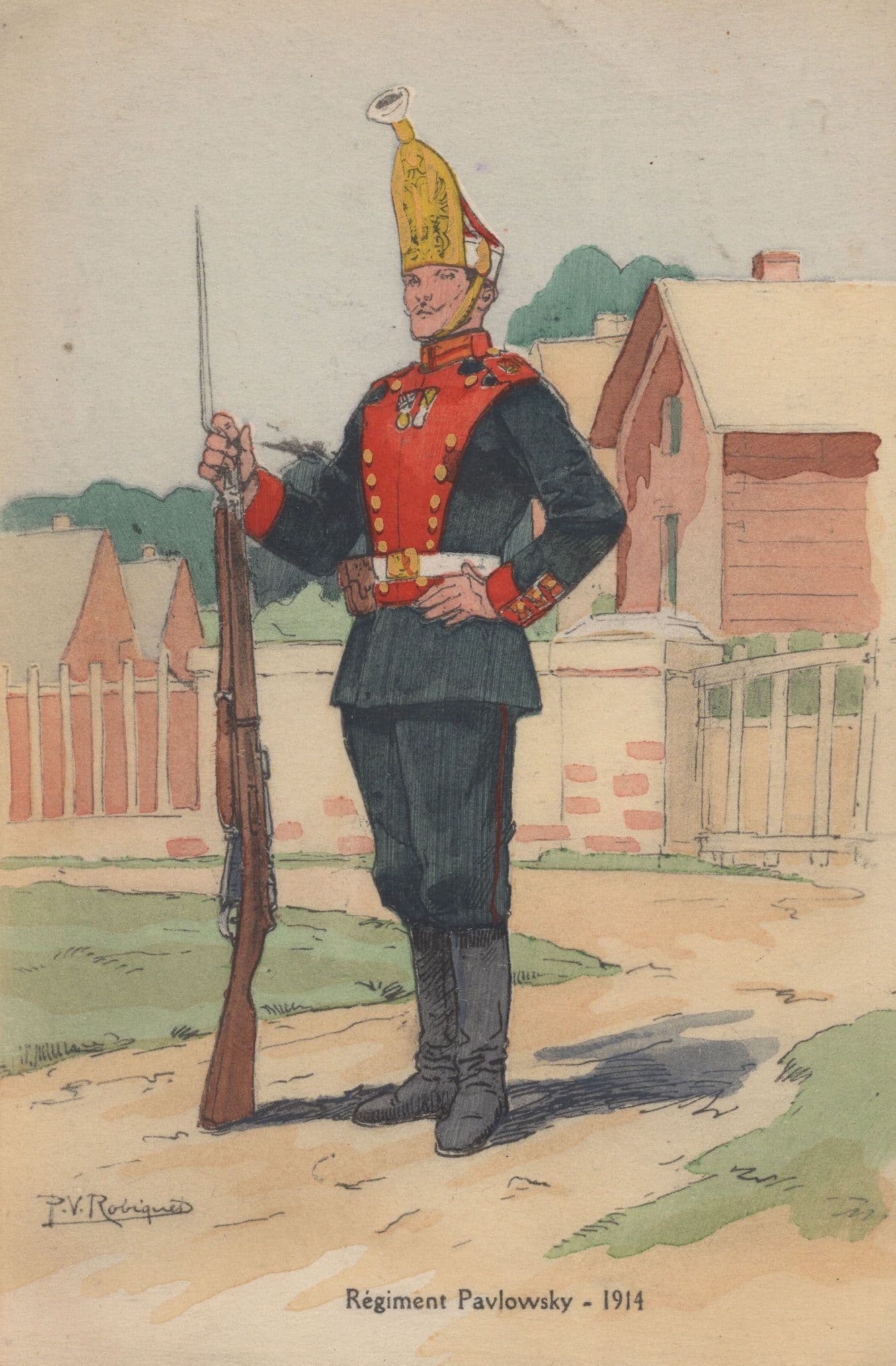 Pavlovsky Life Guards Regiment 1914 WW1 Russian Old Military Postcard
