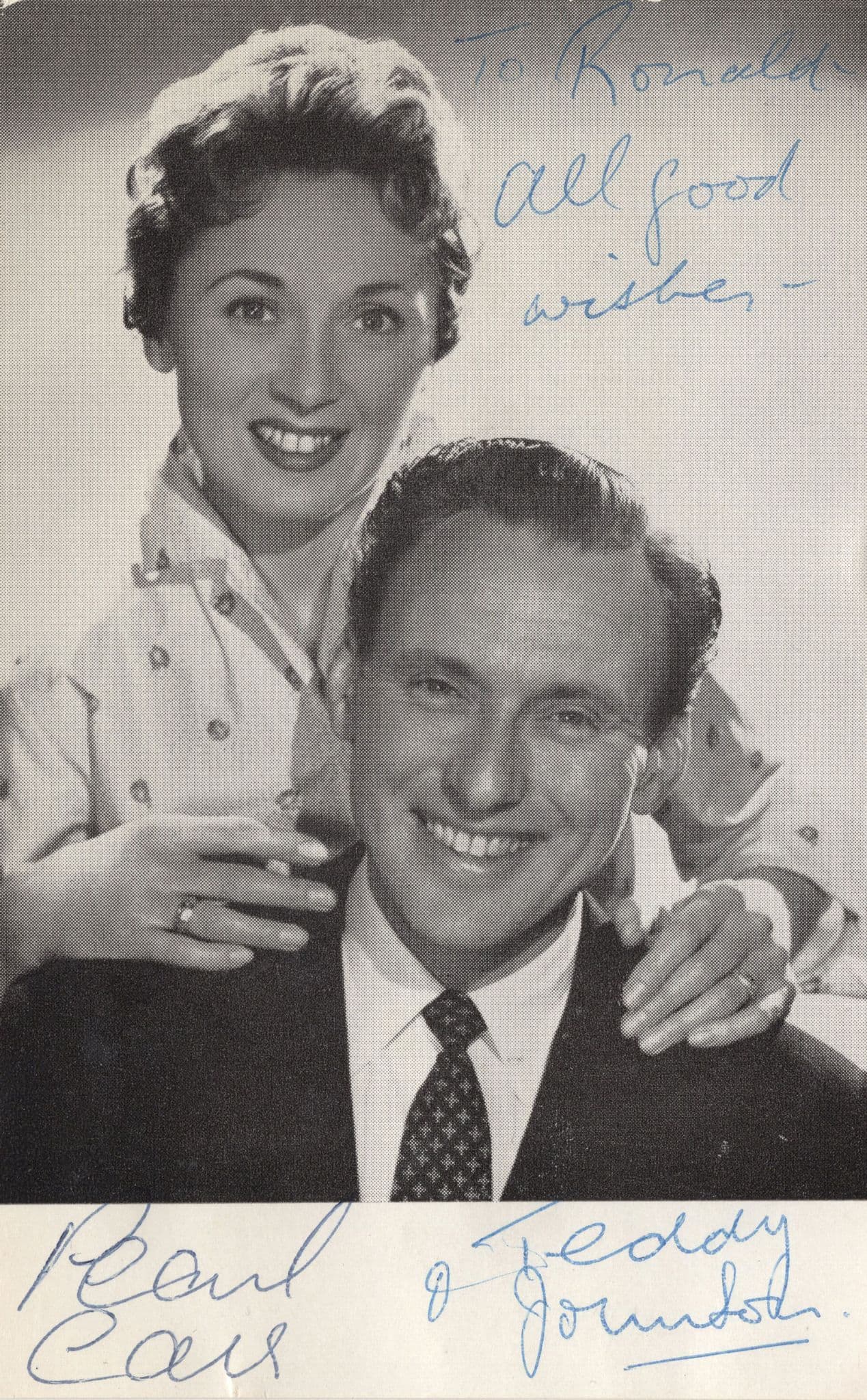 Pearl Carr & Teddy Johnson Hand Signed Vintage Photo