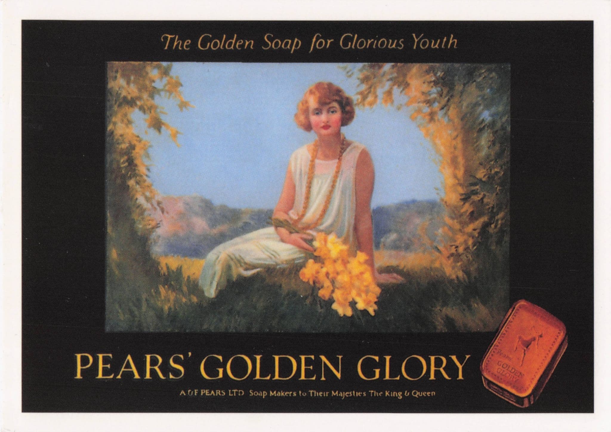Pears Golden Soap For Glorious Youth Poster Advertising Postcard