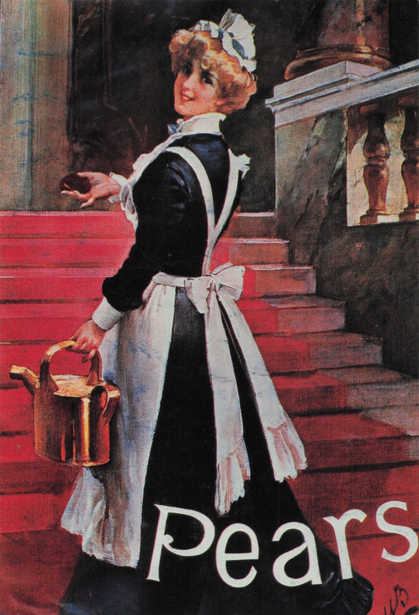 Pears Soap French House Maid Vintage Servant Poster Advertising Postcard