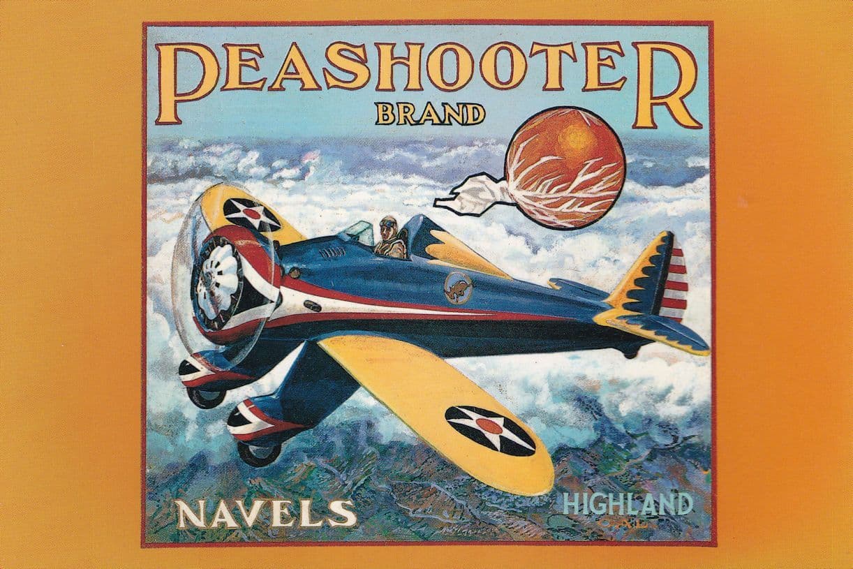 Peashooter Fruit Navels Green Peas Highland Advertising Postcard