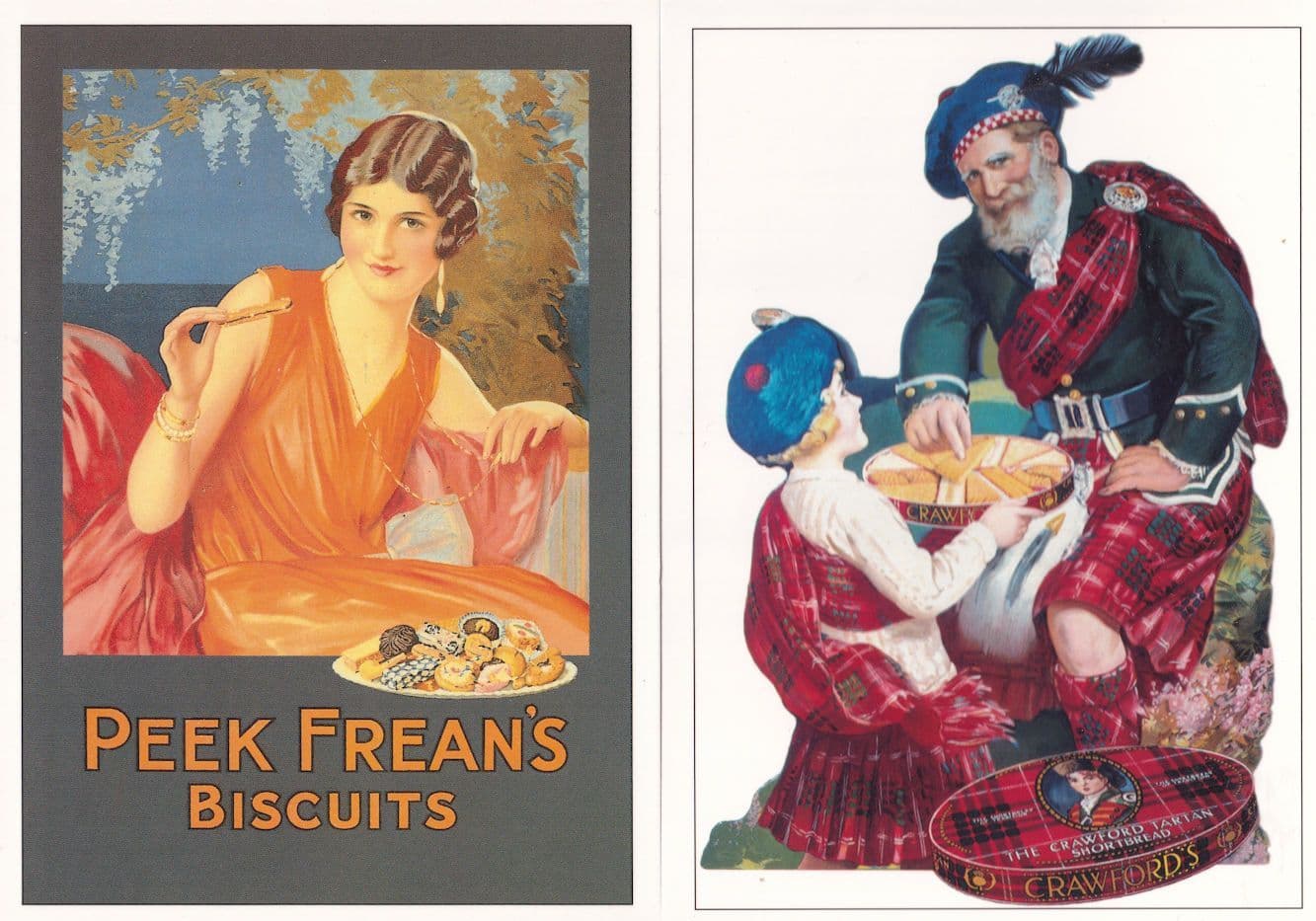 Peek Freans Tartans Biscuits 2x Advertising Postcard s