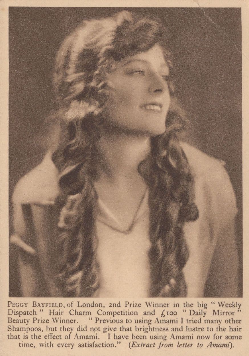 Peggy Bayfield Of London Old Amami Shampoo Advertising Postcard