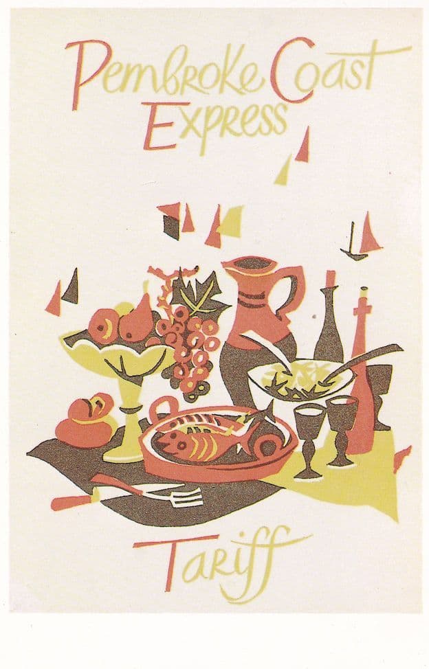 Pembroke Coast Express Train Buffet Poster Advertising Postcard
