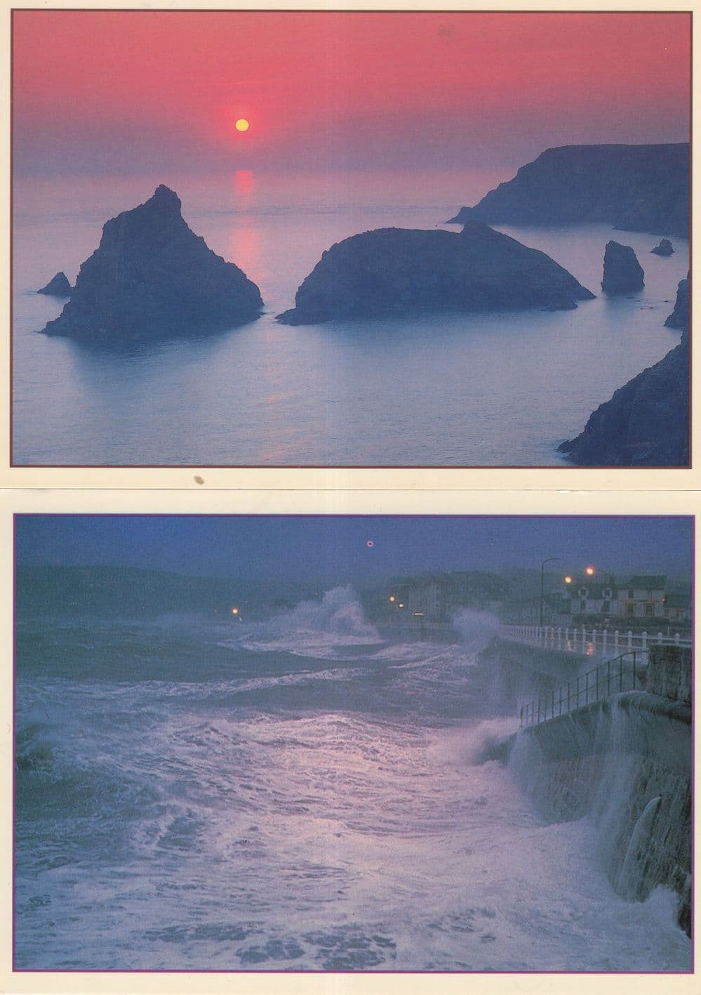 Penzance Cornwall 2x Amazing Night Illuminations Large Postcard s