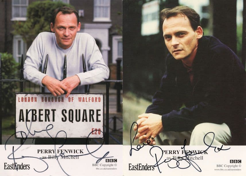 Perry Fenwick as Billy Mitchell 2x Eastenders Hand Signed Cast Card s