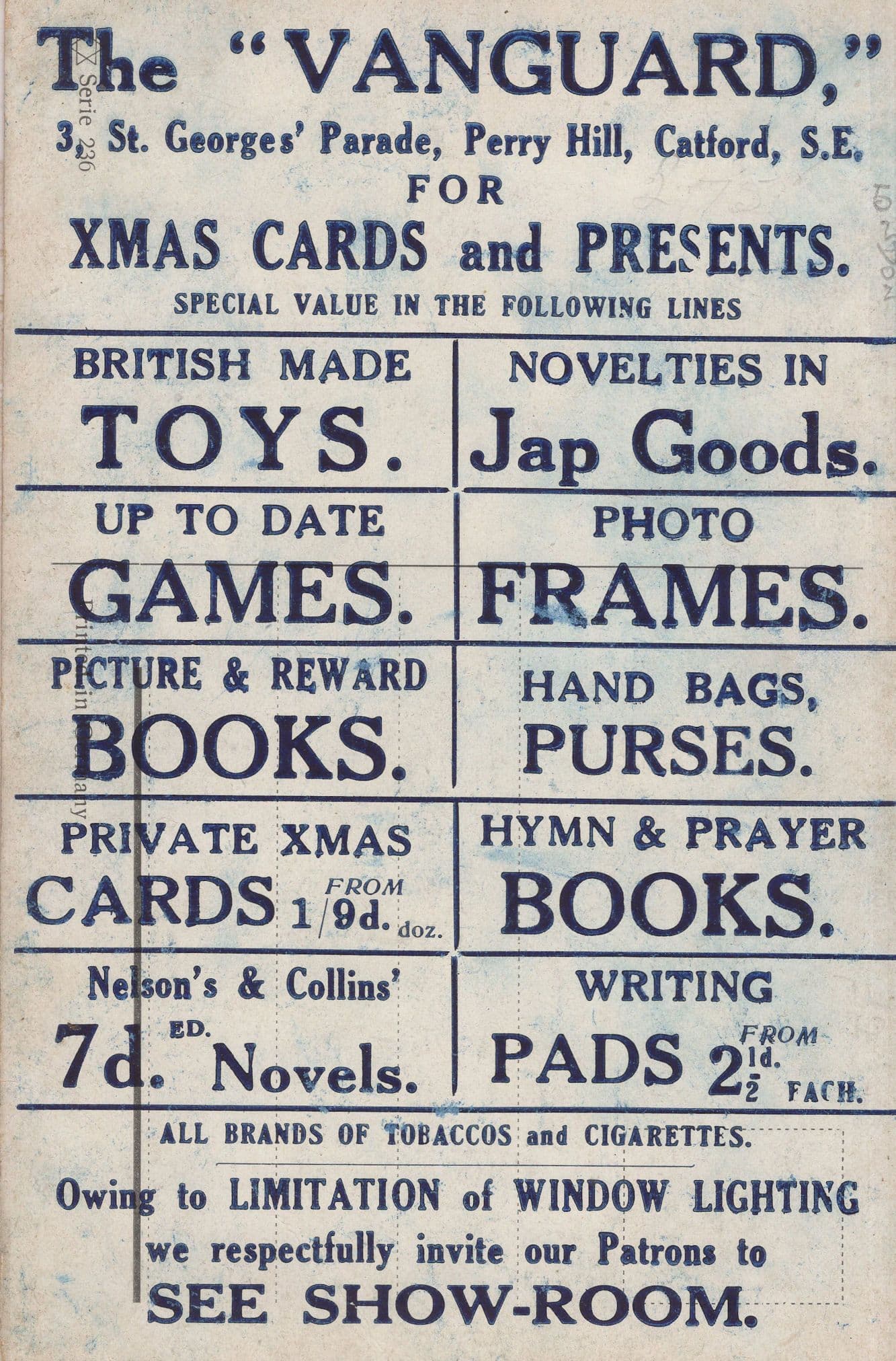 Perry Hill Catford London Toy Shop Guard Dog Old Advertising Postcard