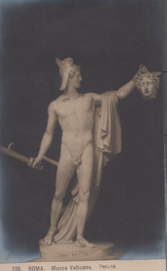 Perseo Persues Roma Museo Vaticano God Of War Italian Statue Sculpture Postcard