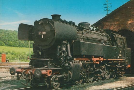Personenzug Lokomotive 65 001 Bundesbahn 1951 German Train Postcard