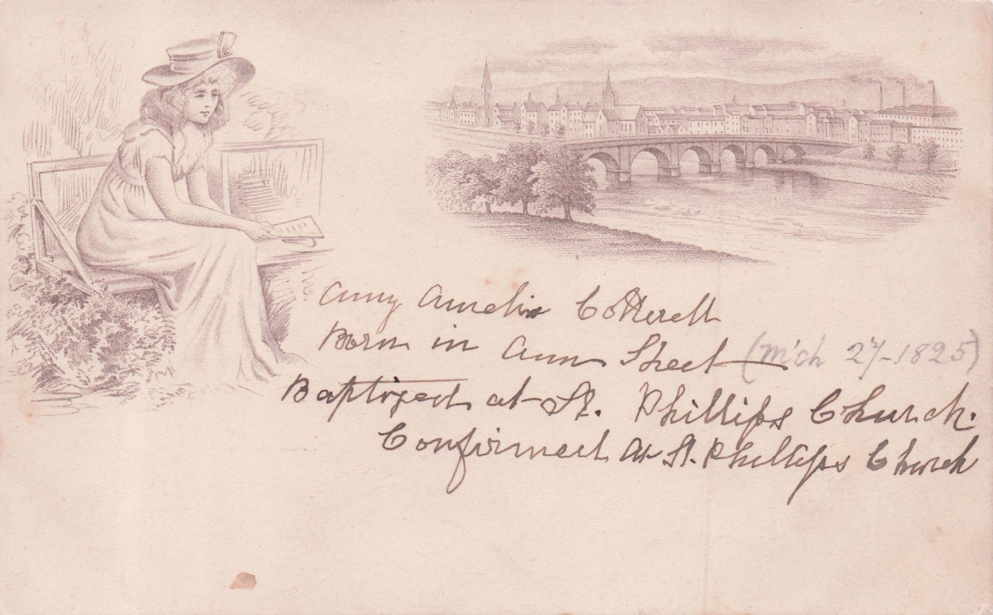 Perth Dye Works Scotland Antique Glamour Drawing Advertising Postcard