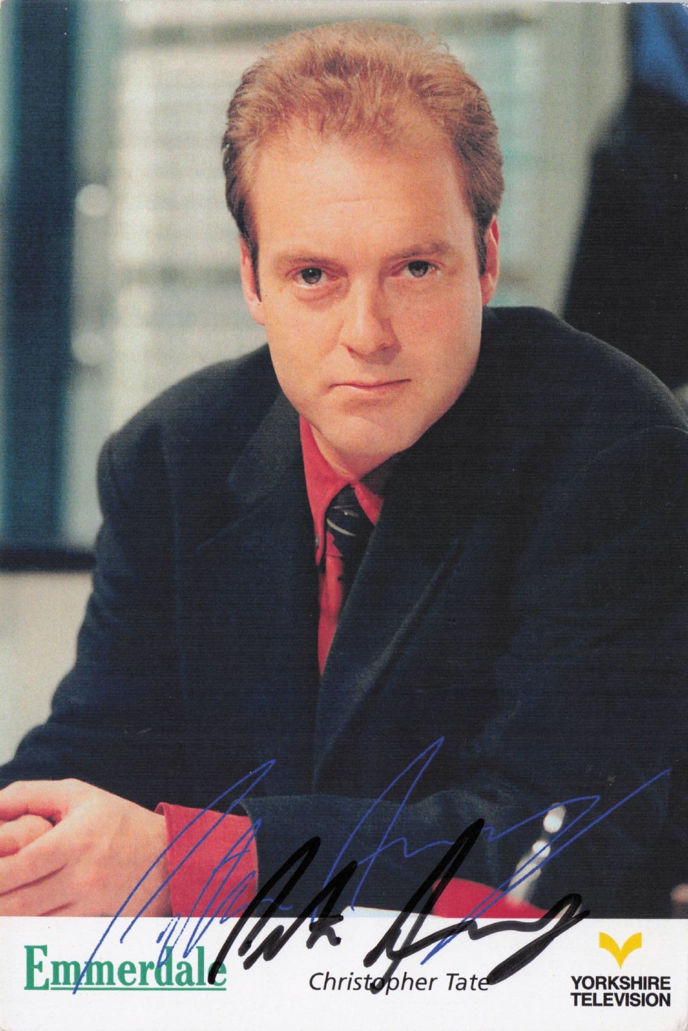 Peter Amory Christopher Tate Emmerdale Hand Signed Cast Photo