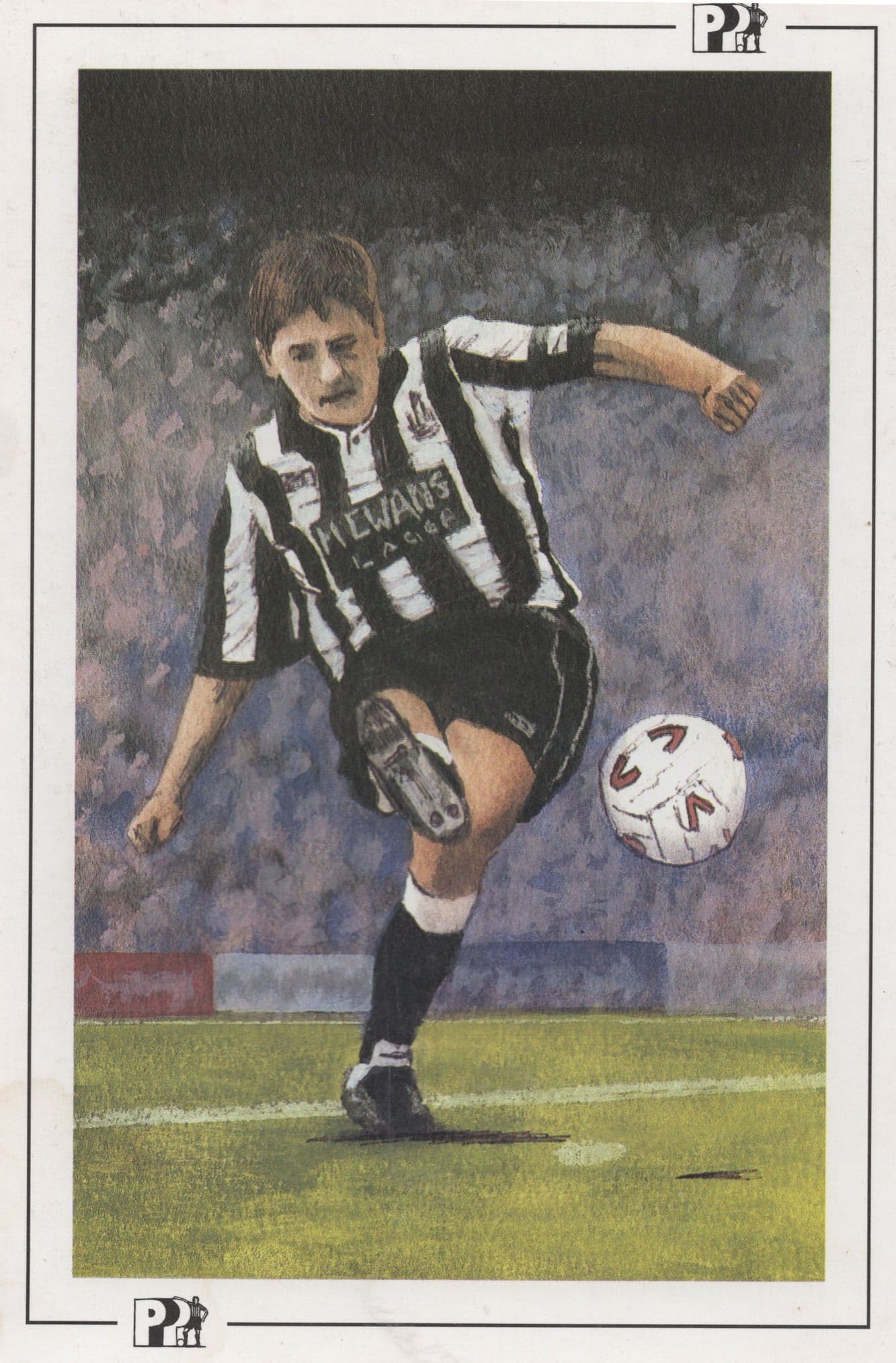 Peter Beardsley Newcastle FC Football Taking Penalty Postcard