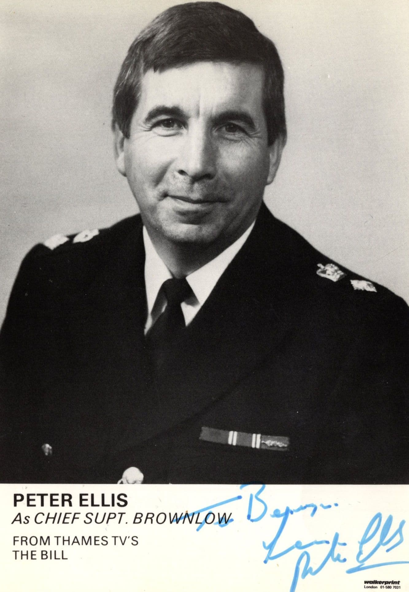 Peter Ellis ITV The Bill Hand Signed Cast Card Photo
